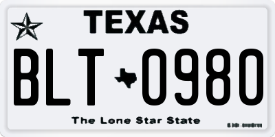 TX license plate BLT0980