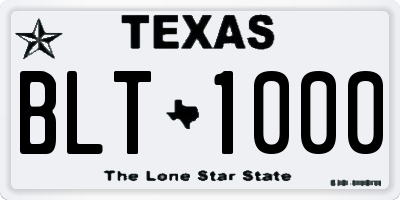 TX license plate BLT1000