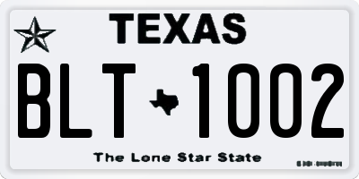 TX license plate BLT1002