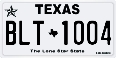 TX license plate BLT1004
