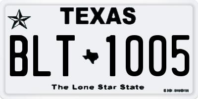 TX license plate BLT1005