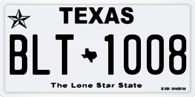 TX license plate BLT1008
