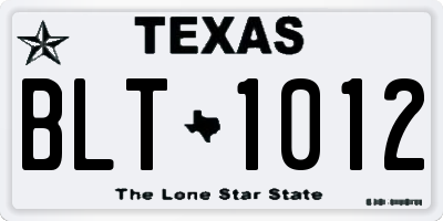 TX license plate BLT1012
