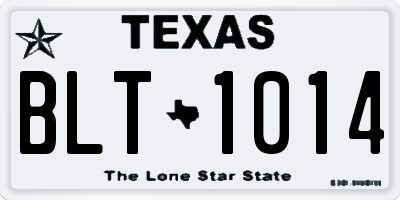 TX license plate BLT1014