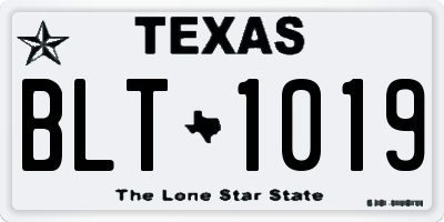 TX license plate BLT1019