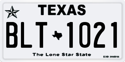 TX license plate BLT1021