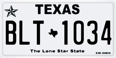 TX license plate BLT1034