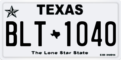 TX license plate BLT1040