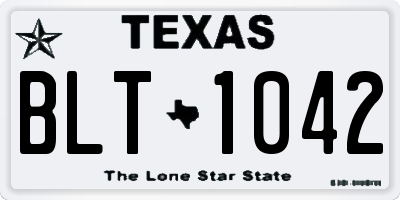 TX license plate BLT1042