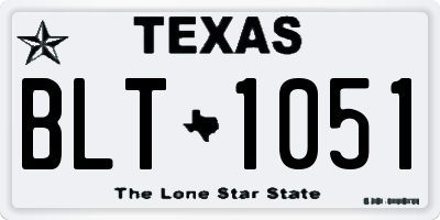 TX license plate BLT1051