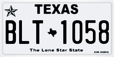 TX license plate BLT1058