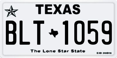 TX license plate BLT1059
