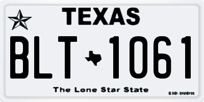 TX license plate BLT1061
