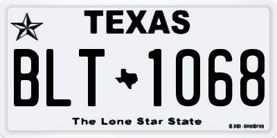 TX license plate BLT1068
