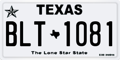 TX license plate BLT1081