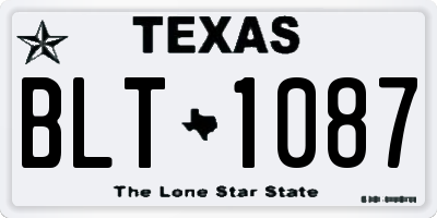 TX license plate BLT1087