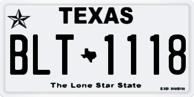 TX license plate BLT1118