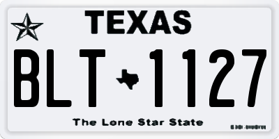 TX license plate BLT1127