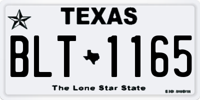 TX license plate BLT1165