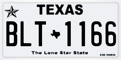 TX license plate BLT1166