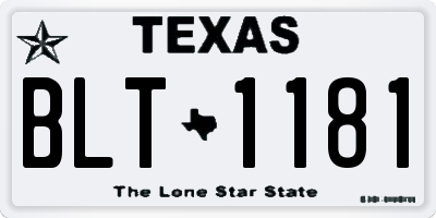 TX license plate BLT1181