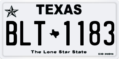 TX license plate BLT1183