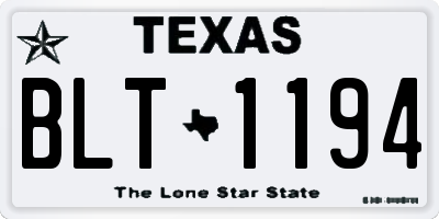 TX license plate BLT1194