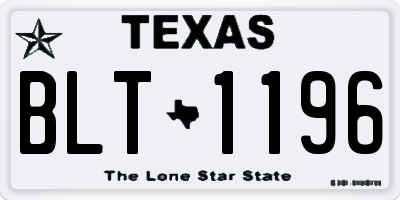 TX license plate BLT1196