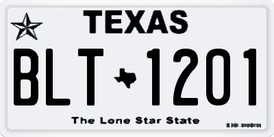 TX license plate BLT1201
