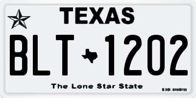 TX license plate BLT1202