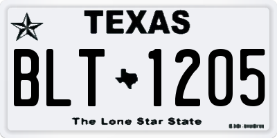 TX license plate BLT1205
