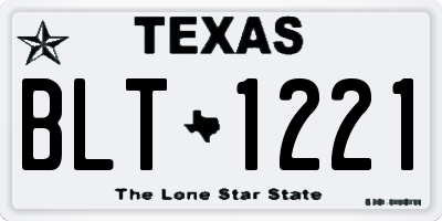 TX license plate BLT1221