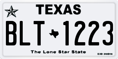 TX license plate BLT1223
