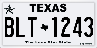 TX license plate BLT1243