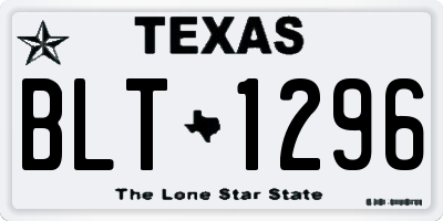 TX license plate BLT1296