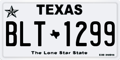 TX license plate BLT1299