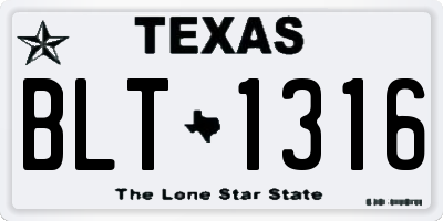 TX license plate BLT1316