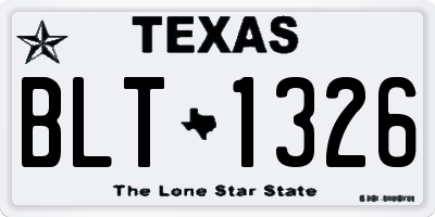 TX license plate BLT1326