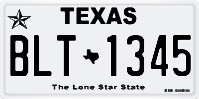 TX license plate BLT1345