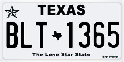 TX license plate BLT1365