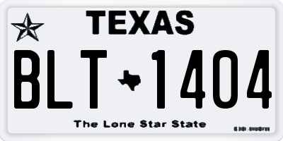 TX license plate BLT1404