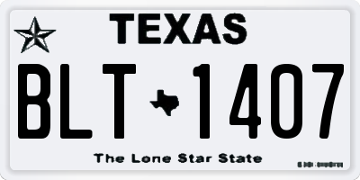 TX license plate BLT1407