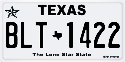 TX license plate BLT1422