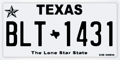 TX license plate BLT1431