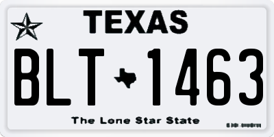 TX license plate BLT1463
