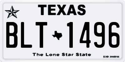 TX license plate BLT1496