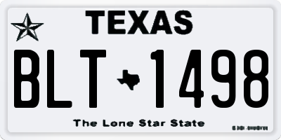 TX license plate BLT1498