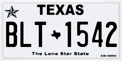 TX license plate BLT1542