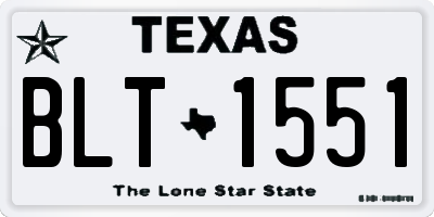 TX license plate BLT1551