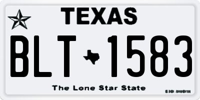 TX license plate BLT1583